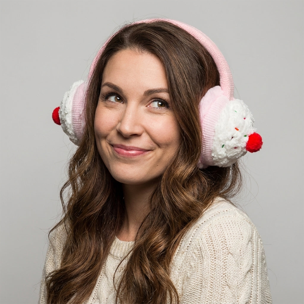 Village Hats Cupcake Earmuffs - Pink Wholesale