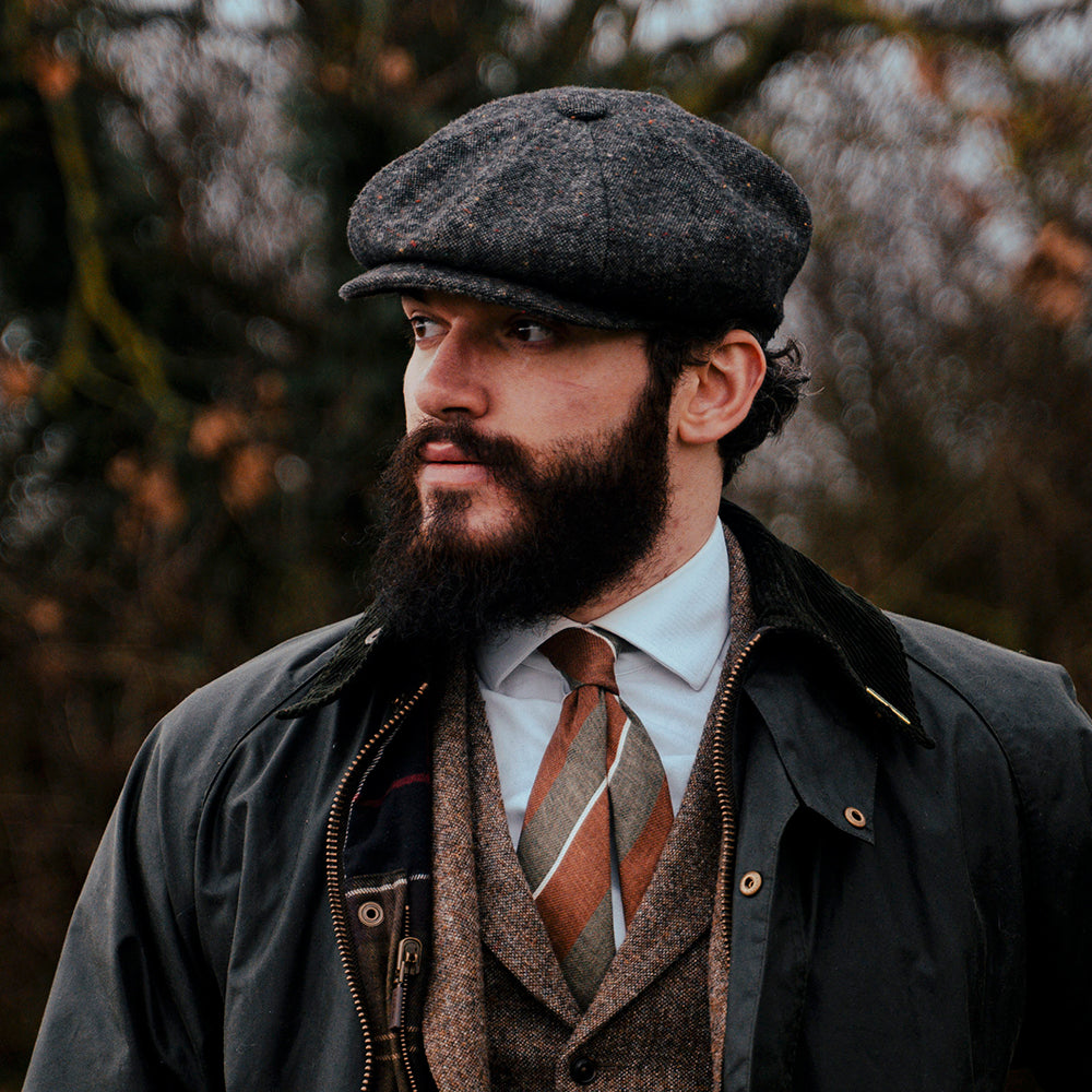 Jaxon & James Blackheath Speckled Marl Newsboy Cap Black Multi Wholesale Pack