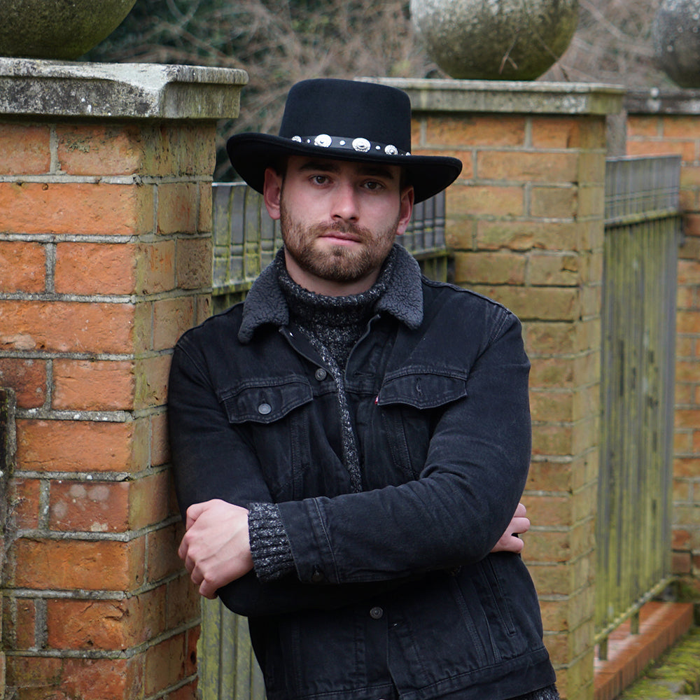 Jaxon & James Crossfire Wool Felt Gambler Hat Black Wholesale Pack