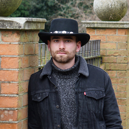 Jaxon & James Crossfire Wool Felt Gambler Hat Black Wholesale Pack