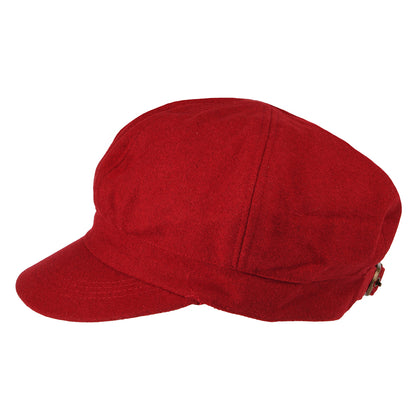 sur la tête Wool Blend Baker Boy Cap Red Wholesale Pack