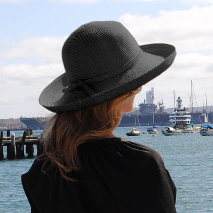 sur la tête Womens Traveller Packable Sun Hat - Black