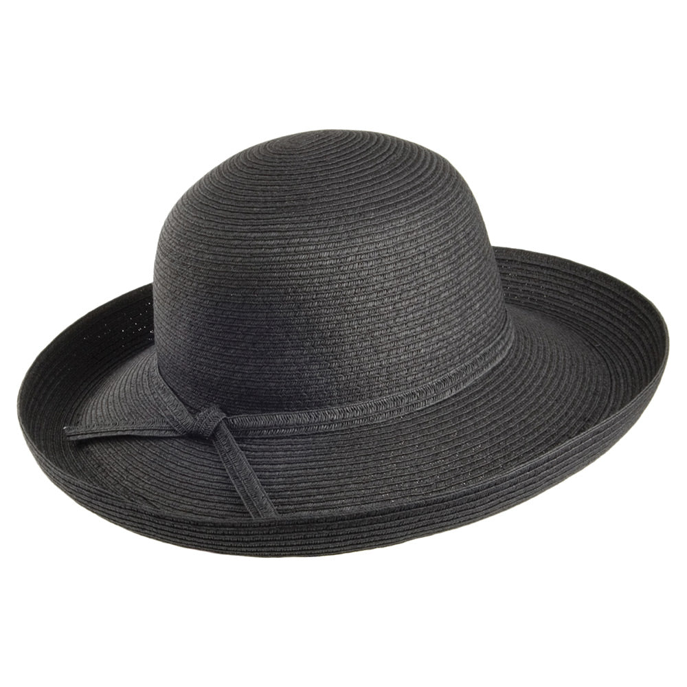 sur la tête Womens Traveller Packable Sun Hat - Black