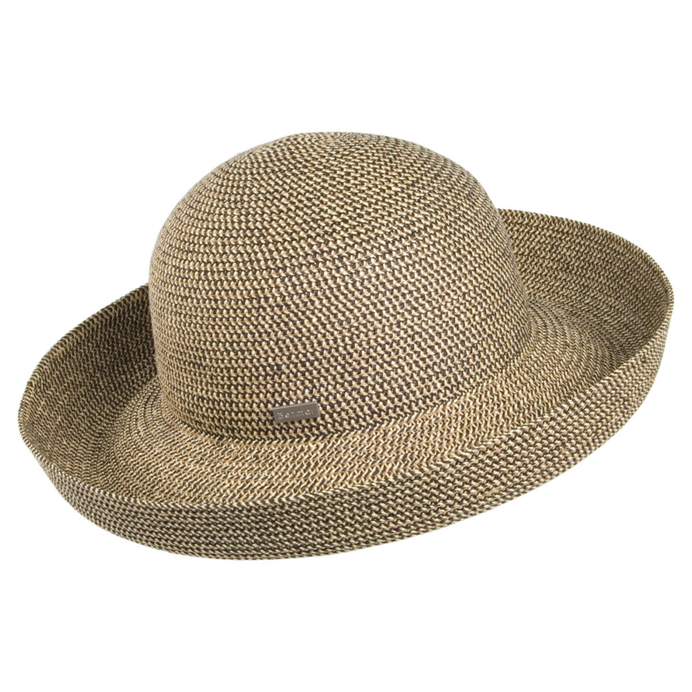 Betmar Hats Classic Roll Up Sun Hat - Natural-Black
