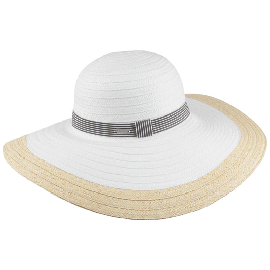 Betmar Hats Lora Wide Brim Sun Hat - White-Natural