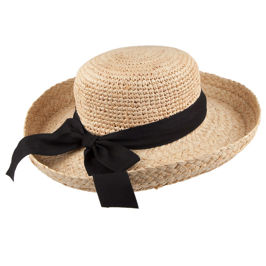 Scala Hats Crocheted Organic Raffia Straw Sun Hat - Natural