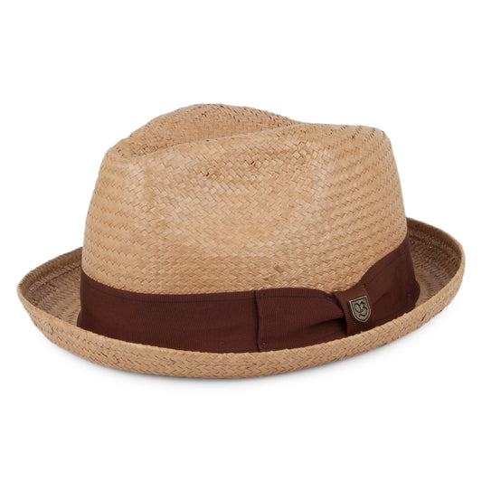 Brixton Hats Castor Straw Trilby Hat - Latte