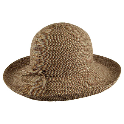 sur la tête Womens Traveller Packable Sun Hat - Natural-Black