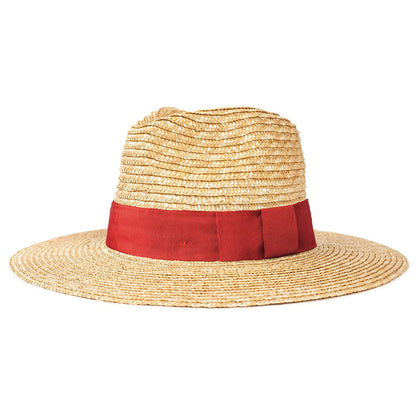 Brixton Hats Joanna Straw Sun Hat - Natural-Burnt Orange