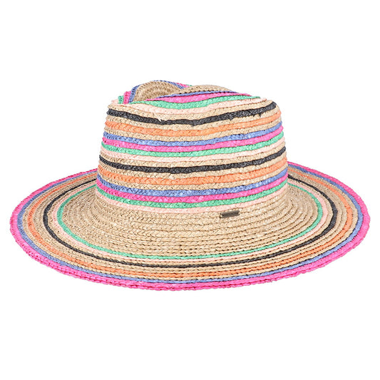 Brixton Hats Joanna Stripe Straw Sun Hat - Natural Mix