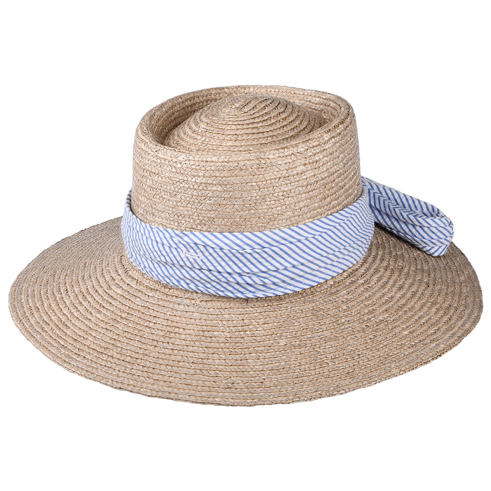 Brixton Hats Aries Straw Sun Hat - Ivory-Blue