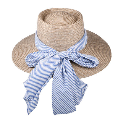 Brixton Hats Aries Straw Sun Hat - Ivory-Blue