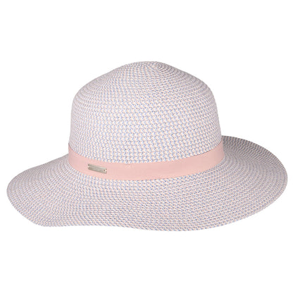 Seeberger Hats Ribbon Floppy Sun Hat - Pink-Light Blue
