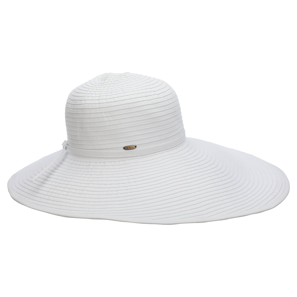 Scala Hats Russo Wide Brim Sun Hat - White