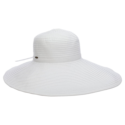 Scala Hats Russo Wide Brim Sun Hat - White