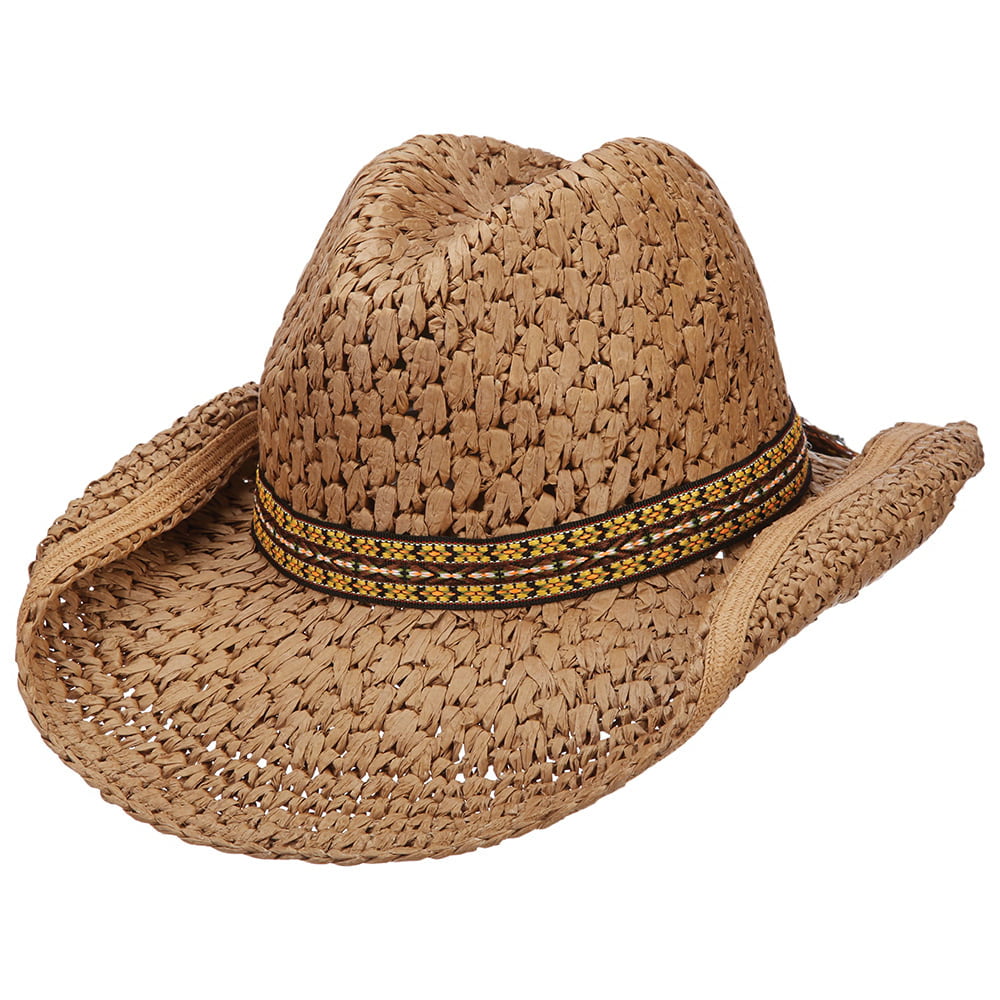Scala Hats Outlier Crocheted Toyo Straw Outback Hat - Tea
