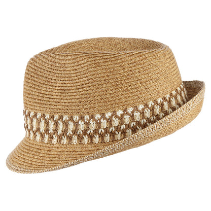 Scala Hats Paper Braid Trilby Hat - Natural