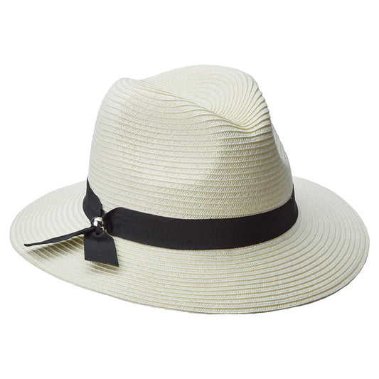 Scala Hats Beatty Paper Braid Safari Fedora Hat - Ivory