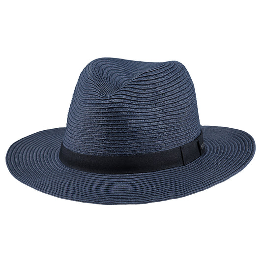 Barts Hats Aveloz Toyo Straw Fedora Hat - Navy Blue