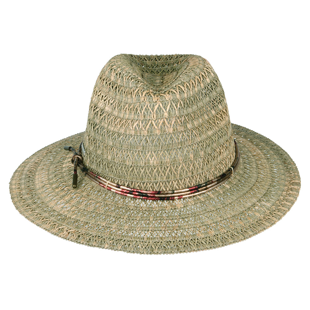 Seeberger Hats Patterned Straw Fedora Hat - Natural