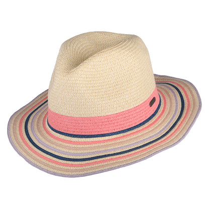 Barbour Hats Amelda Toyo Straw Fedora Hat - Ivory-Multi