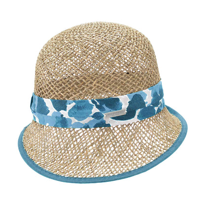 Seeberger Hats Seagrass Straw Cloche Hat - Natural-Blue