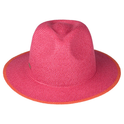 Seeberger Hats Toyo Straw Fedora Hat - Pink-Orange