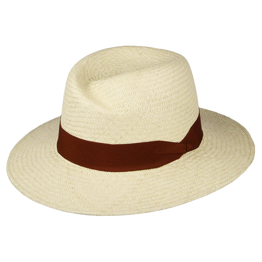 Failsworth Hats Florence Panama Fedora Hat - Natural-Rust