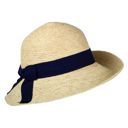 Failsworth Hats Bronte Straw Sun Hat - Natural-Navy