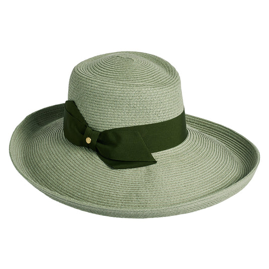 Failsworth Hats Sissinghurst Straw Sun Hat with Bow - Sage