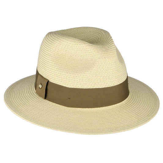 Failsworth Hats Sienna Toyo Straw Fedora Hat - Natural-Brown
