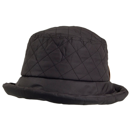 Scala Hats Maia Quilted Waterproof Rain Hat - Black
