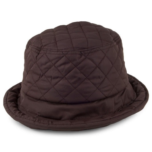 Scala Hats Maia Quilted Waterproof Rain Hat - Chocolate