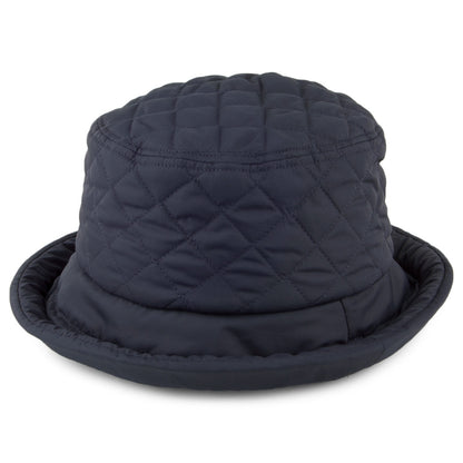 Scala Hats Maia Quilted Waterproof Rain Hat - Navy Blue