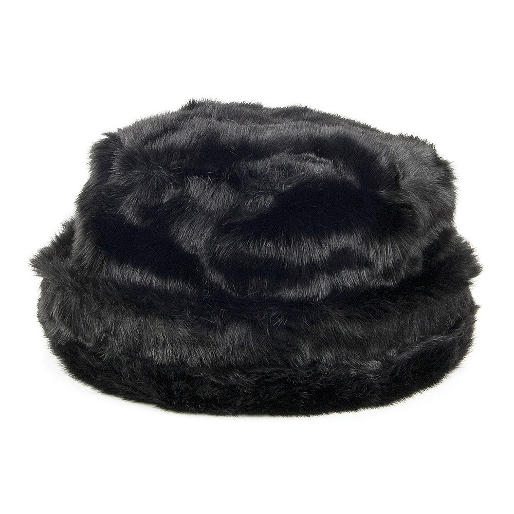 Scala Hats Faux Fur Winter Bucket Hat - Black