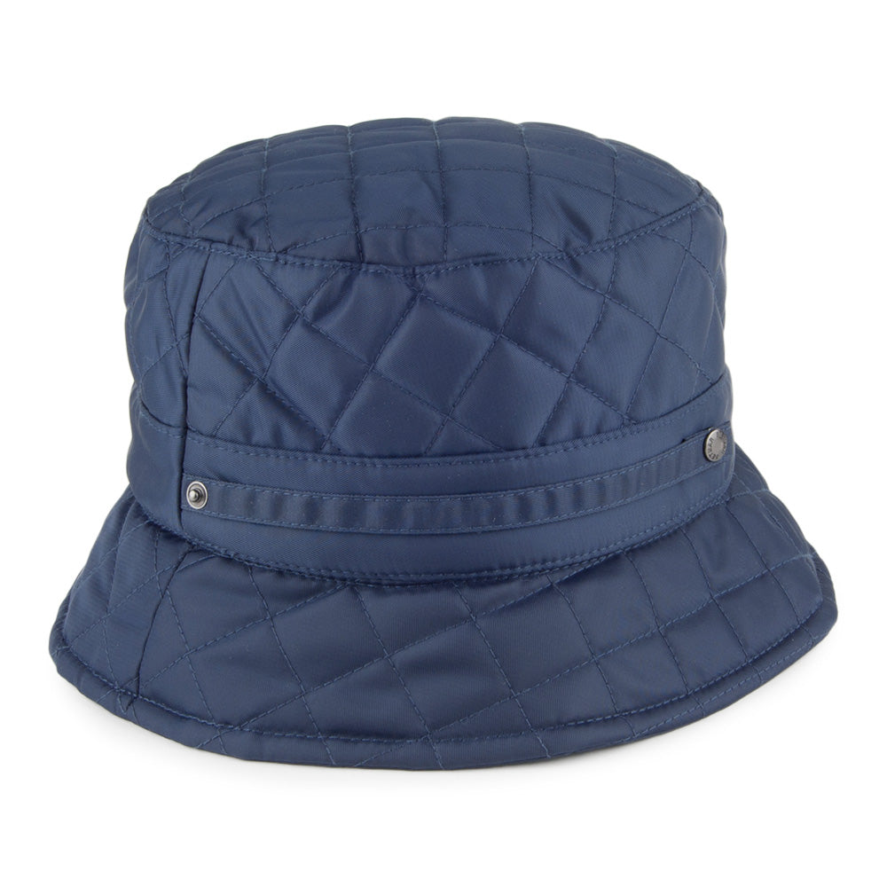 Betmar Hats Quilted Rain Bucket Hat - Navy Blue