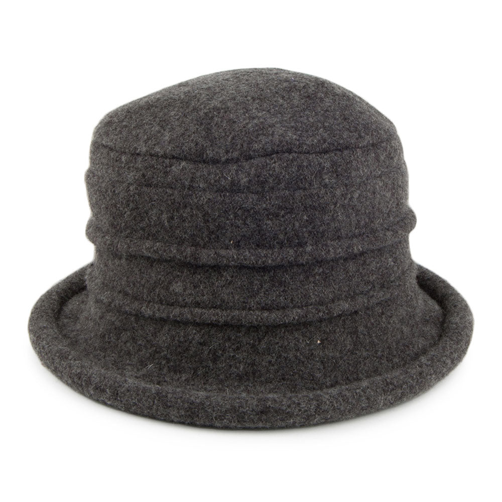 Scala Hats Tula Wool Cloche - Charcoal