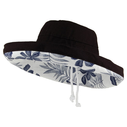 Scala Hats Aninata Cotton Packable Sun Hat - Black