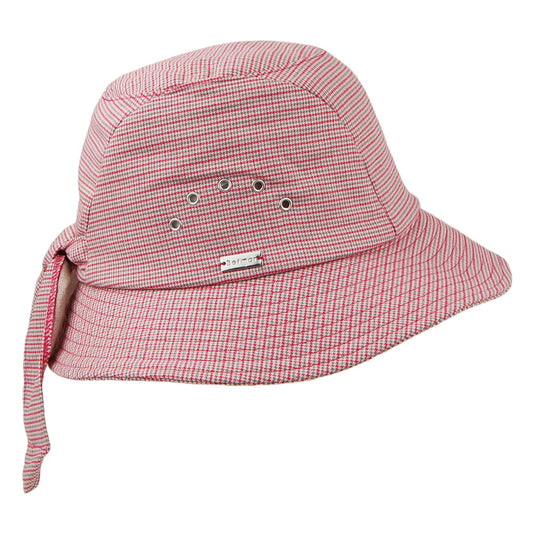 Betmar Hats Houndstooth Knotted Cloche - Red-Multi