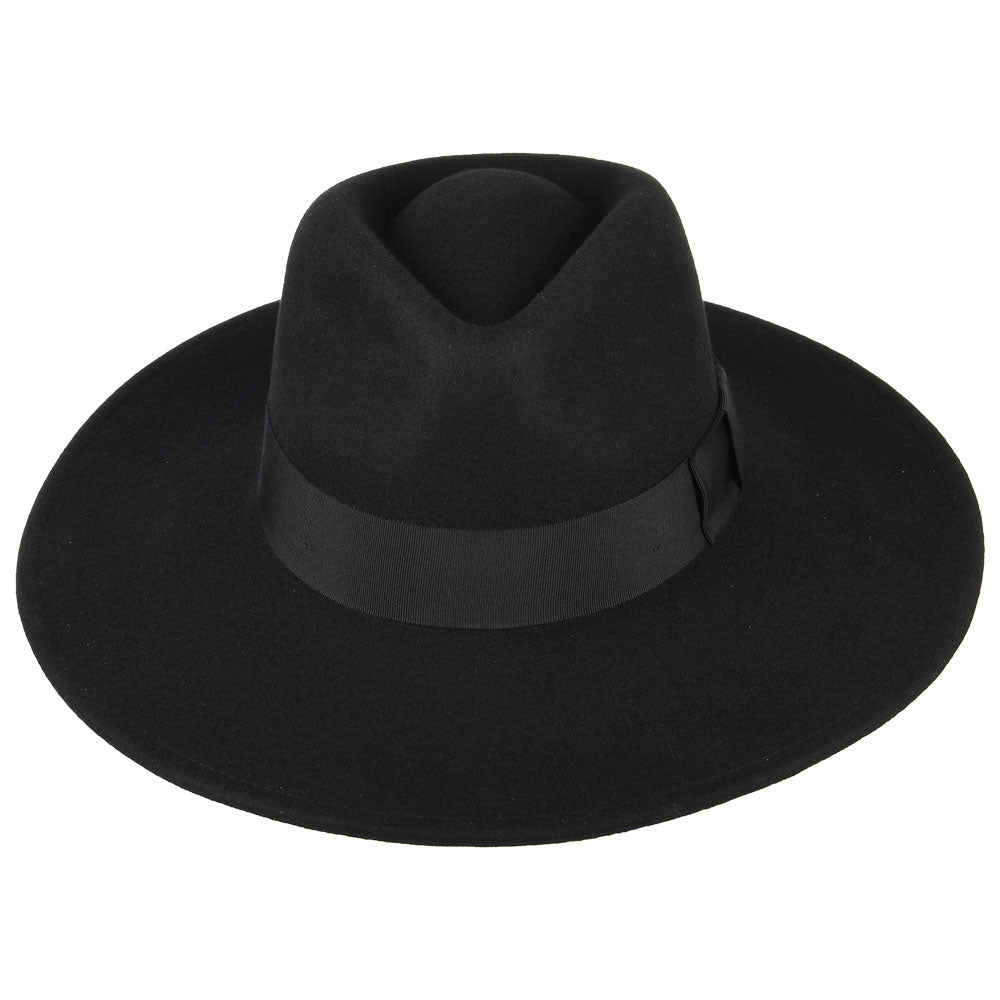 Brixton Hats Joanna Wool Felt Wide Brim Fedora Hat - Black