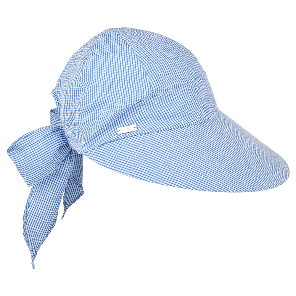Betmar Hats Seersucker Face Framer - Blue-White