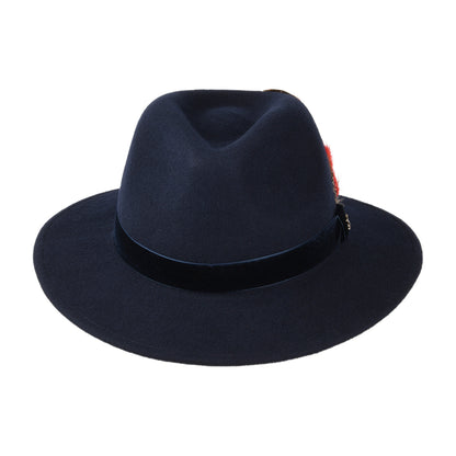 Joules Hats Wool Felt Fedora Hat With Velvet Band - Navy Blue