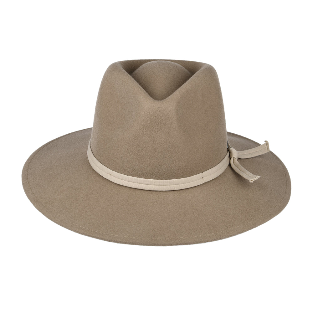 Brixton Hats Joanna Wool Felt Packable Fedora Hat - Camel-Beige