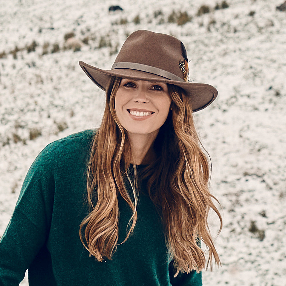 Failsworth Hats Showerproof Wool Felt Outback Hat - Brown