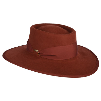 Scala Hats Wool Felt Gaucho Hat - Rust