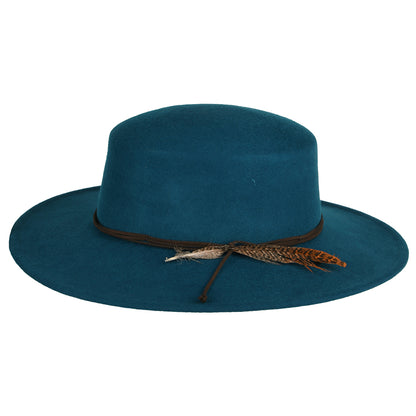 Scala Hats Dunia Wool Felt Boater Hat - Teal