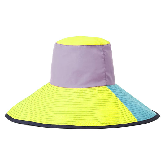 Brixton Hats Maddie Wide Brim Packable Bucket Hat - Purple-Yellow-Blue