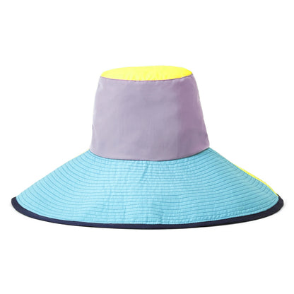 Brixton Hats Maddie Wide Brim Packable Bucket Hat - Purple-Yellow-Blue
