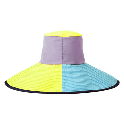 Brixton Hats Maddie Wide Brim Packable Bucket Hat - Purple-Yellow-Blue
