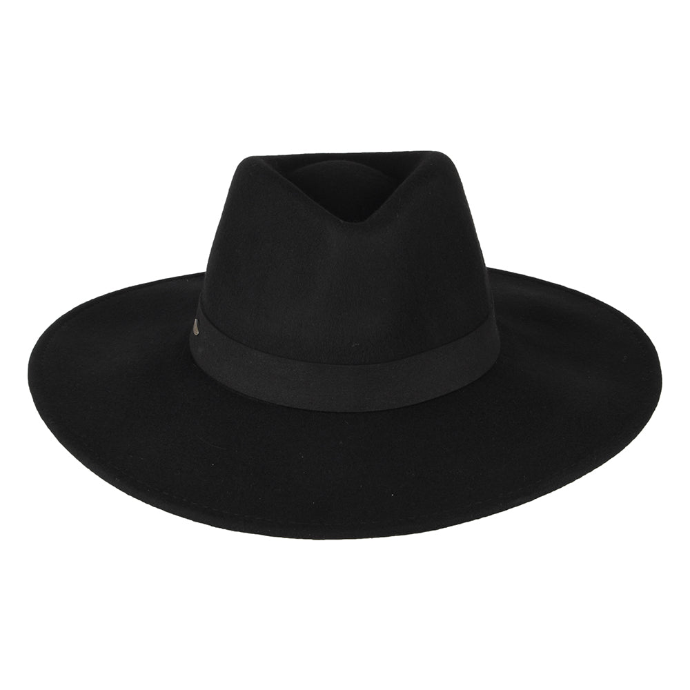 Scala Hats Inaki Wool Felt Safari Fedora Hat - Black